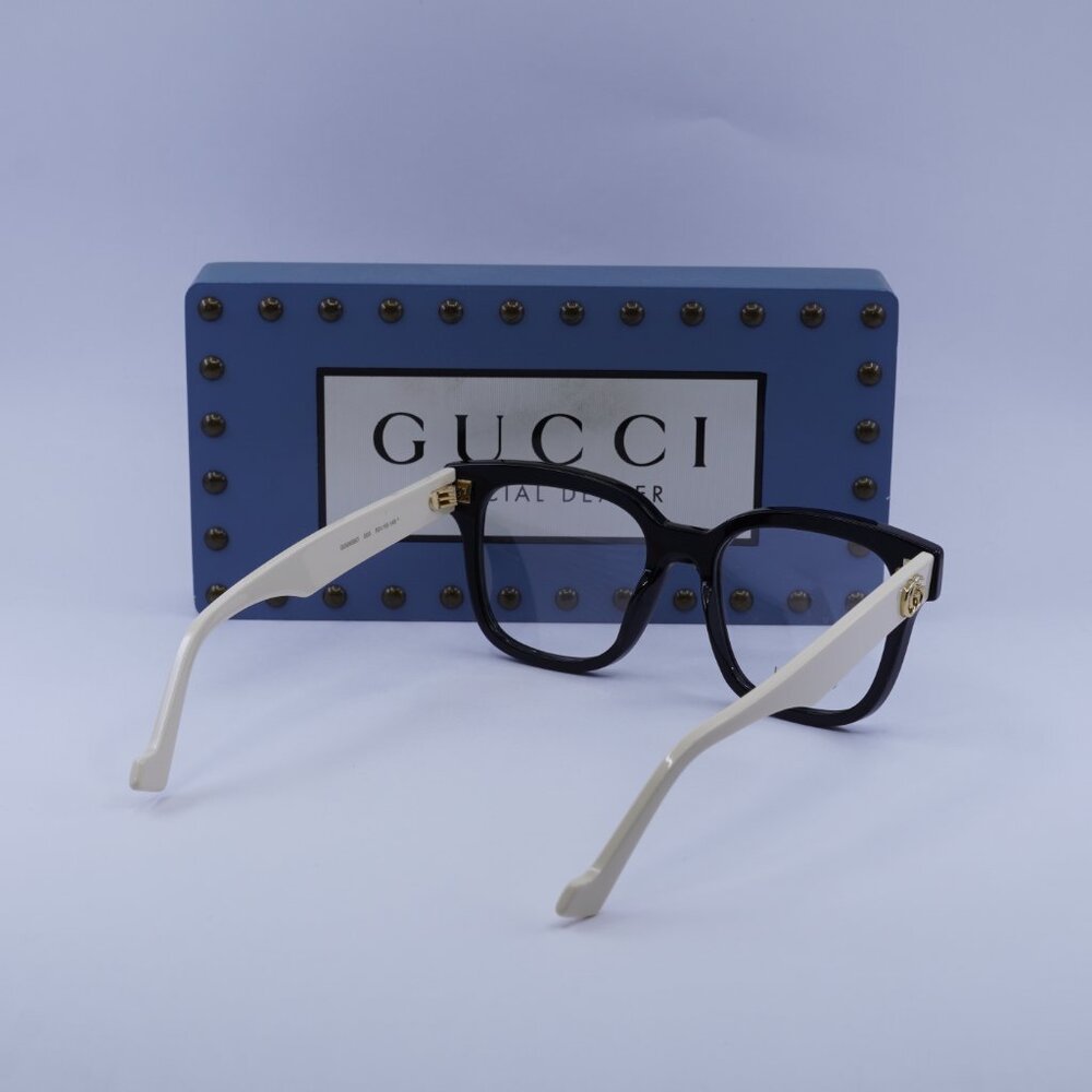 Gucci GG0958O 005 Square Eyeglasses - Black/White 52mm - Picture 10 of 11